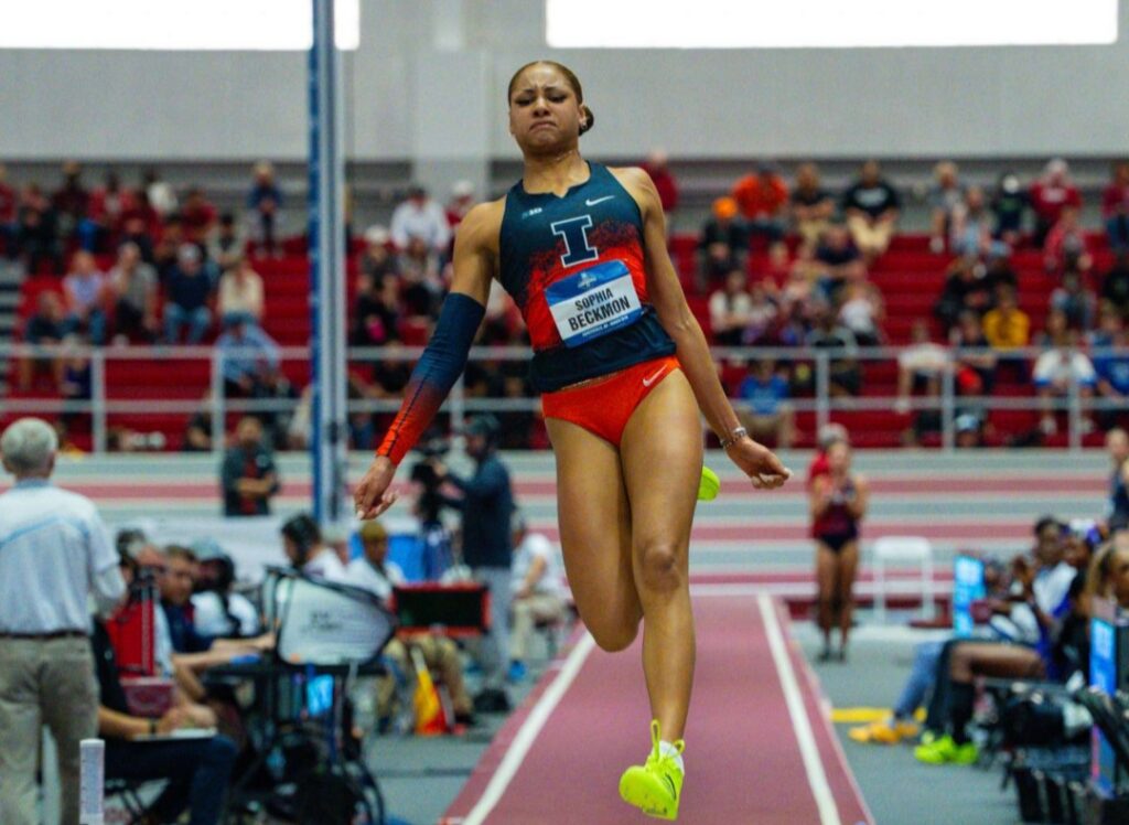Beckmon Soars to Historic Indoor Long Jump Title at NCAA Championships