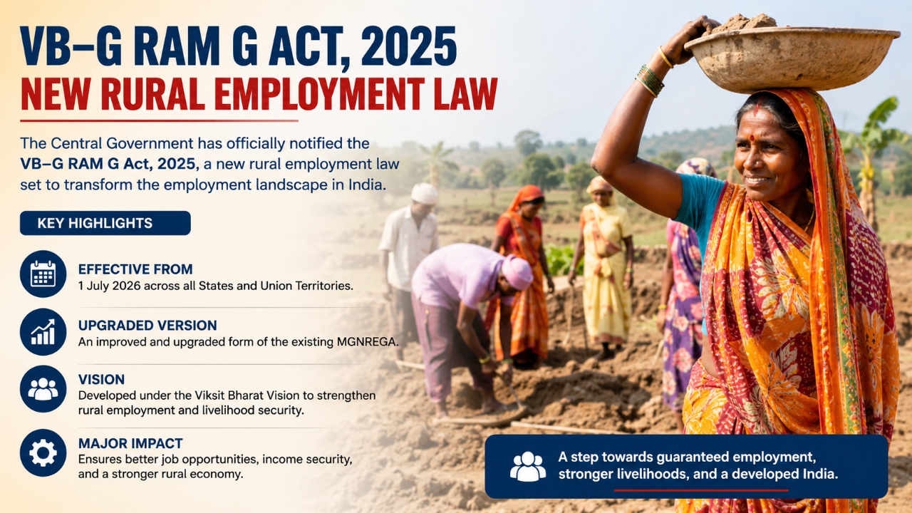 New Rural Employment Law in India: VB–G RAM G Act 2025 to Roll Out from July 2026