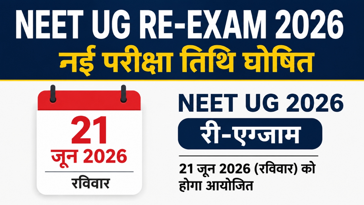 NEET UG Re- Exam 2026 : NTA ने नई परीक्षा तिथि घोषित की, पूरी जानकारी देखें